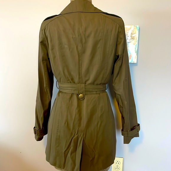 Army Green Dress Trench Express Size Medium - Picture 5 of 7